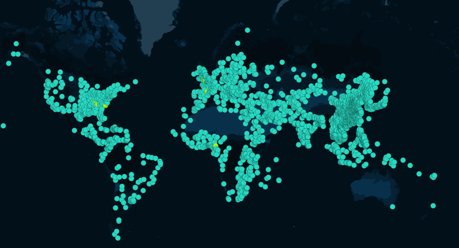 world map with economic free zones
